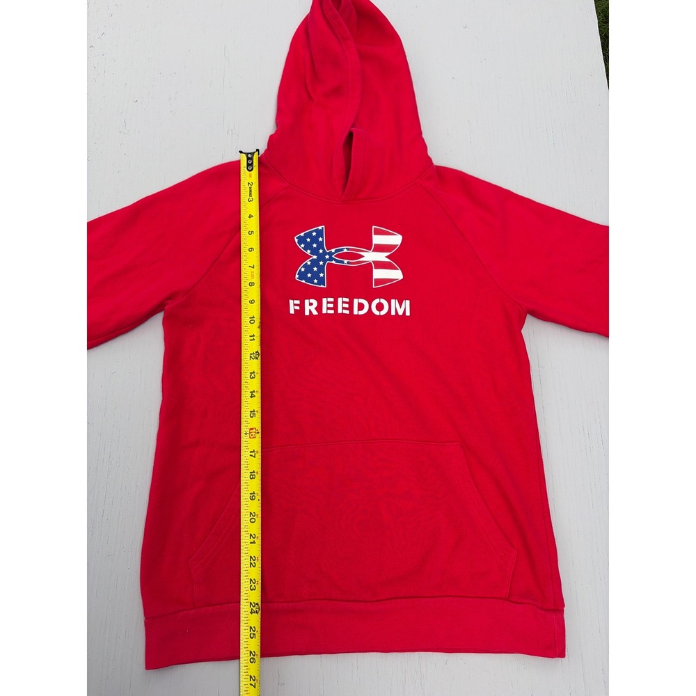 Under Armour Kids Red Freedom Logo Hoodie Sweatshirt YXL 1380851-600 - Picture 2 of 9